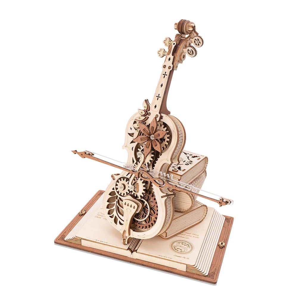 Rolife Magic Cello Mechanical Music Box 3D Wooden Puzzle AMK63