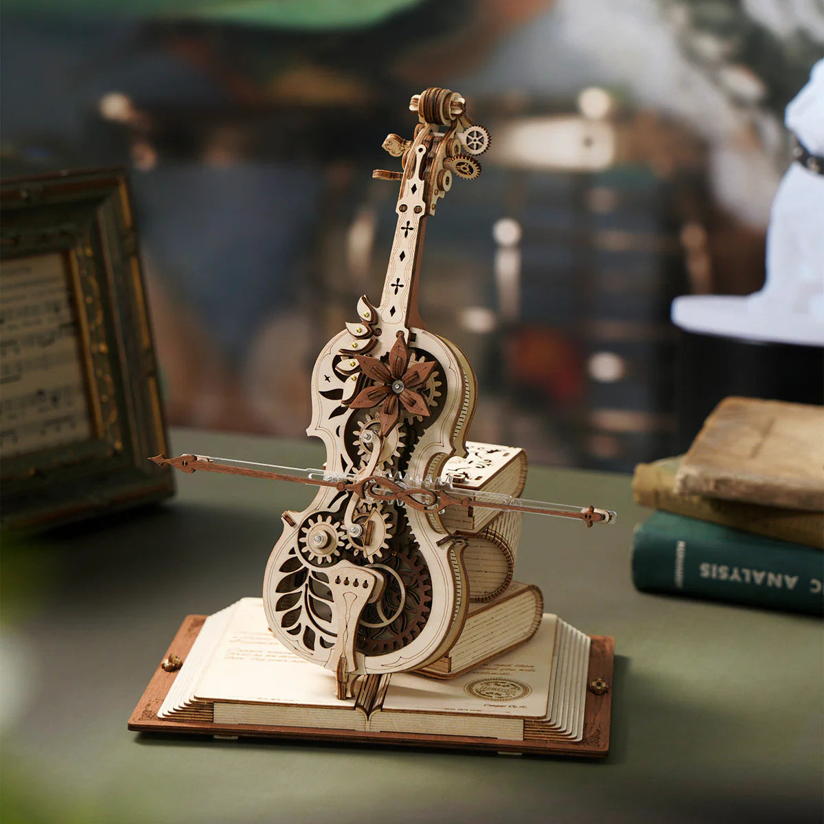 Rolife Magic Cello Mechanical Music Box 3D Wooden Puzzle AMK63