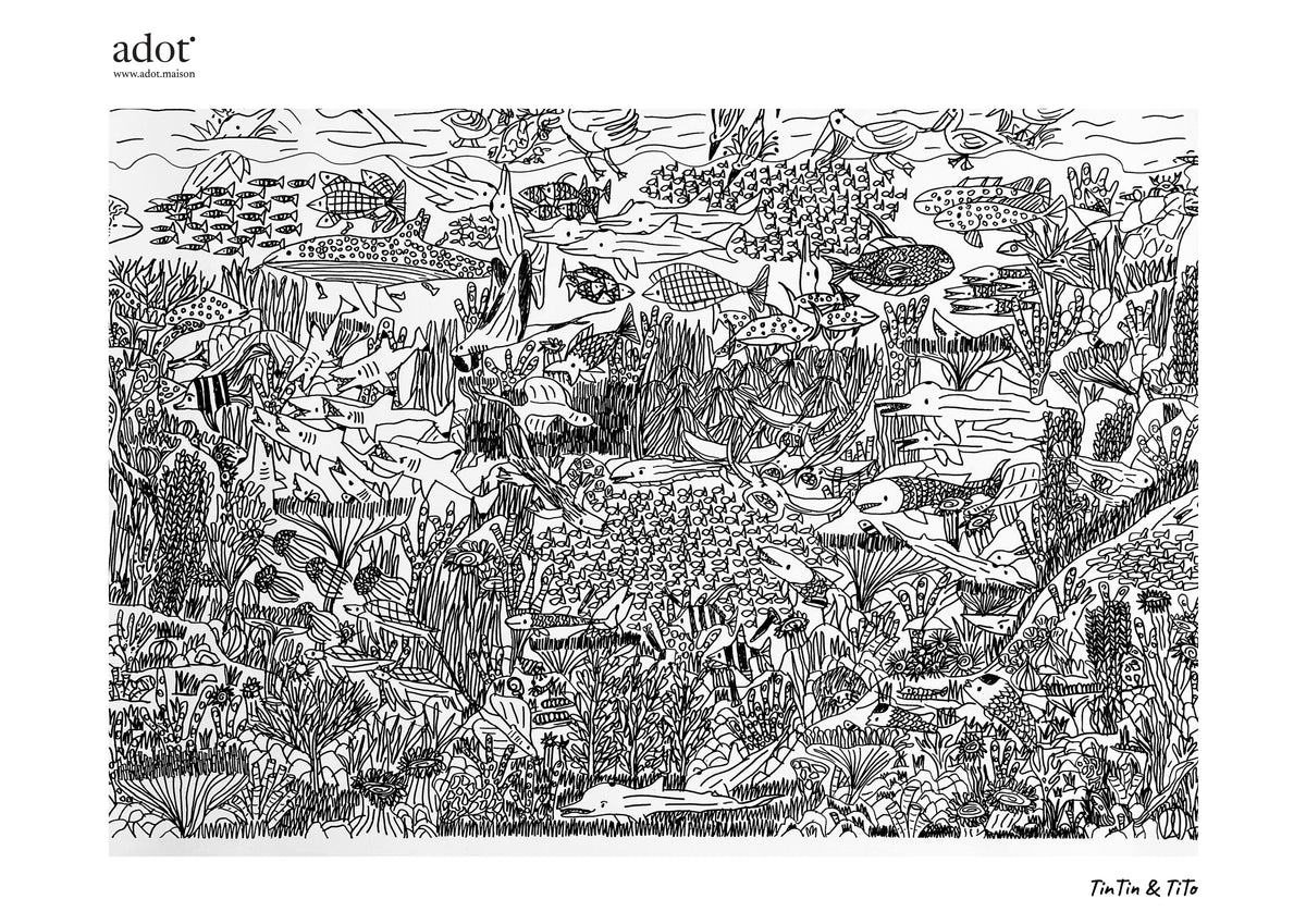 adot x Tintin and Tito "Coral Sea"  300 Pieces Jigsaw puzzle