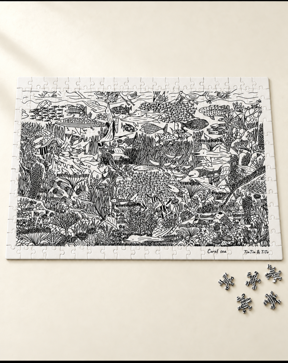 adot x Tintin and Tito "Coral Sea"  300 Pieces Jigsaw puzzle