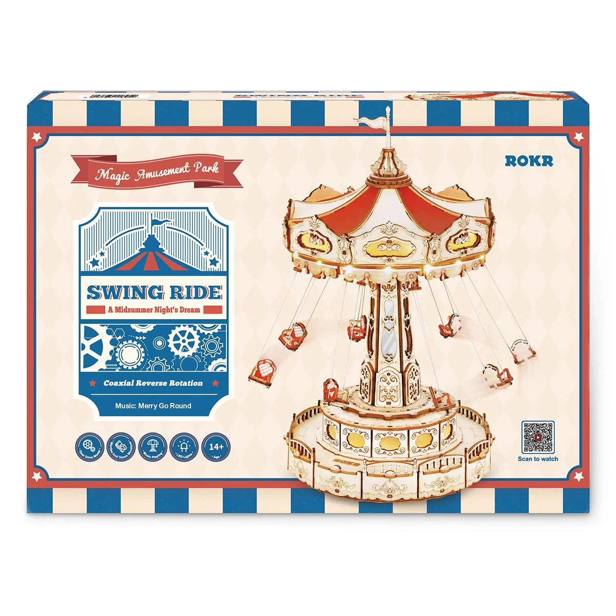 Rolife Swing Ride DIY Music Box 3D Wooden Puzzle EA02