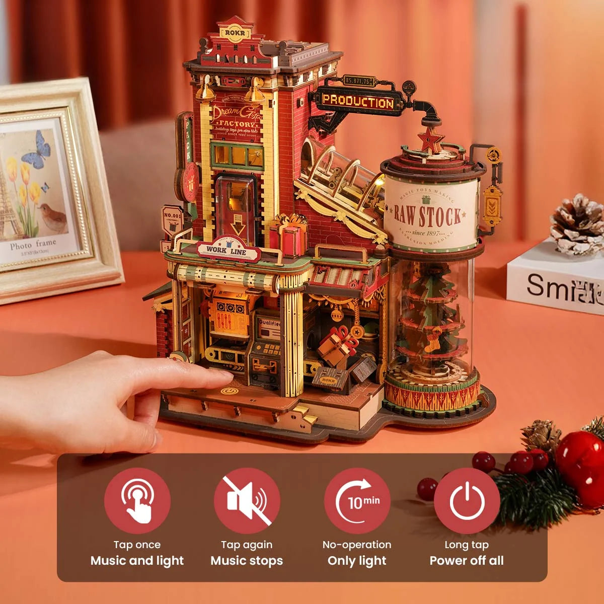 Rolife Dream Gift Factory Wooden Music Box EAB01