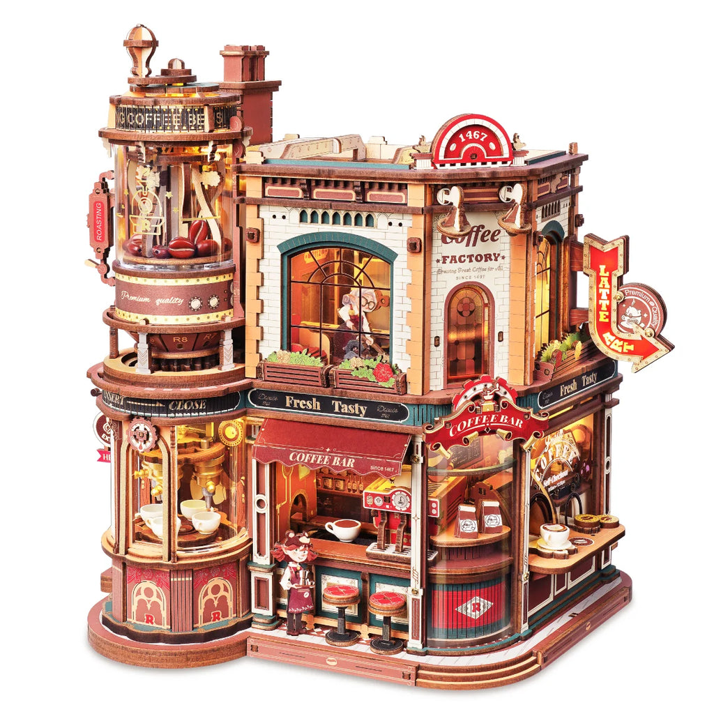 Rolife Dream Coffee Factory Music Box Wooden 3D Puzzle EAB02