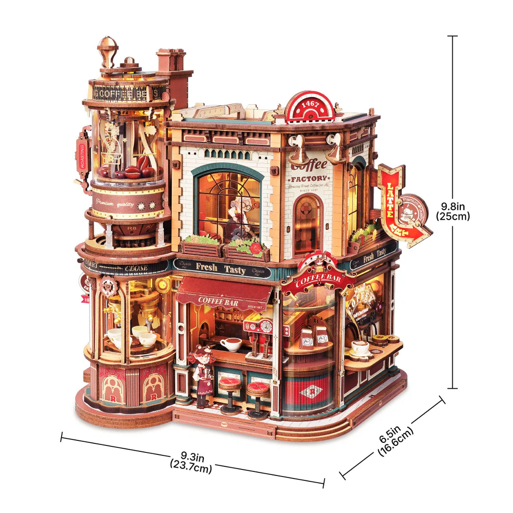 Rolife Dream Coffee Factory Music Box Wooden 3D Puzzle EAB02