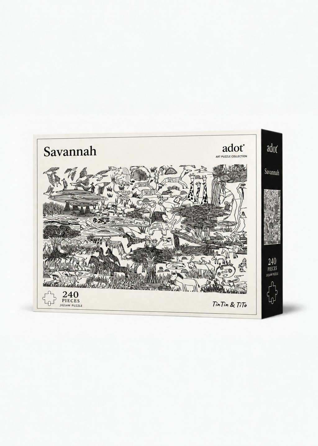 adot x Tintin and Tito "Savannah"  300 Pieces Jigsaw puzzle