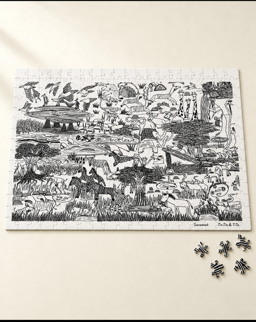 adot x Tintin and Tito "Savannah"  300 Pieces Jigsaw puzzle