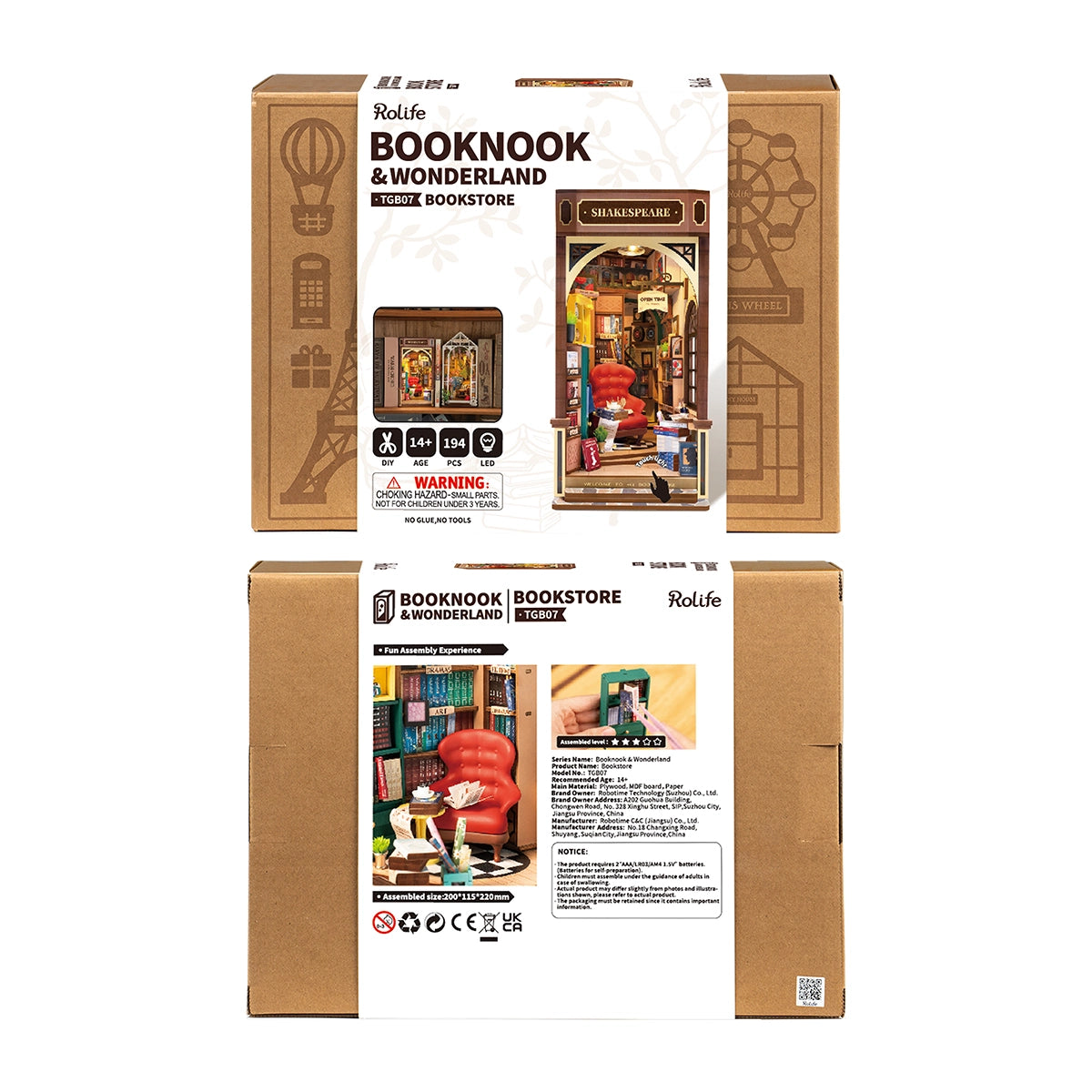 Rolife DIY Book Nook Kit - Bookstore TGB07