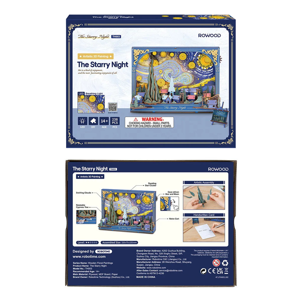 Rowood The Starry Night TH003 - Wooden 3D Art Puzzle