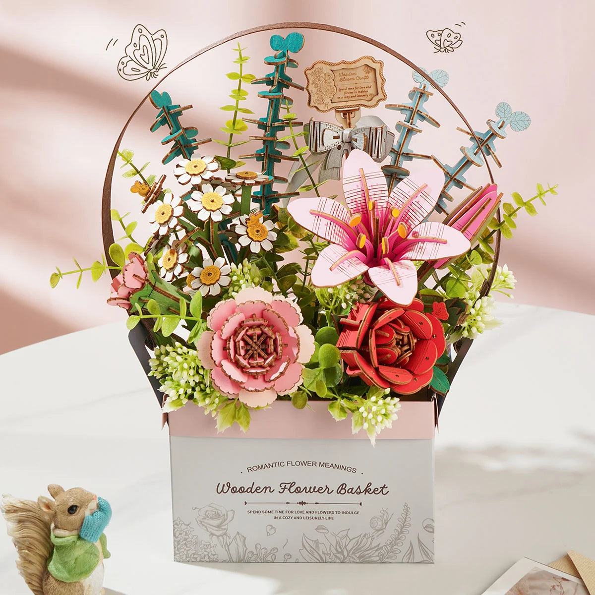 Rowood DIY 3D Puzzle - Wooden Flower Basket TW03H