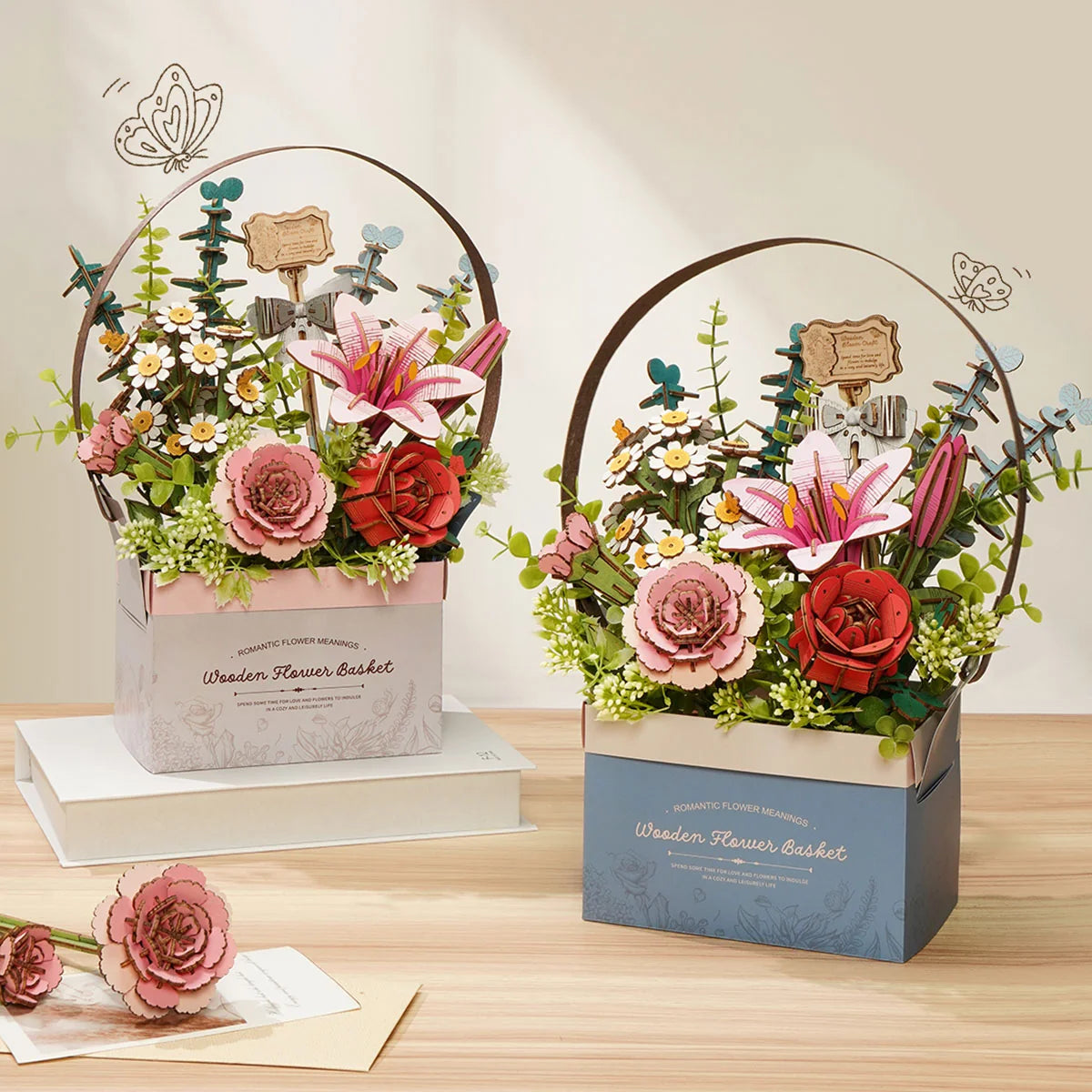 Rowood DIY 3D Puzzle - Wooden Flower Basket TW03H