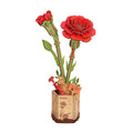Rowood DIY 3D Wooden Flower Puzzle  Red Carnation Model Decoration TW052