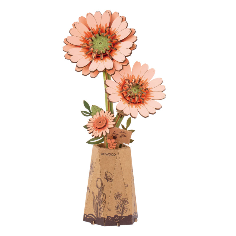 Rowood DIY Wooden Light Orange Gerbera TW111