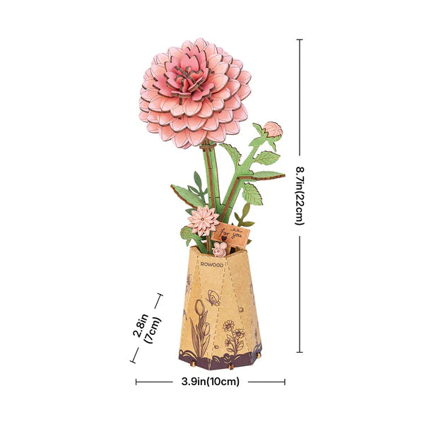 Rowood DIY Wooden Pink Dahlia TW131
