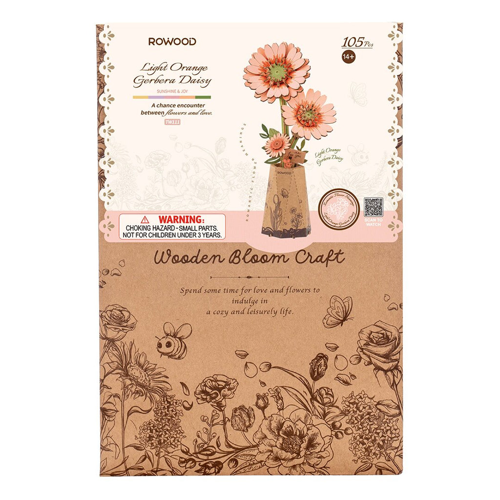 Rowood DIY Wooden Light Orange Gerbera TW111