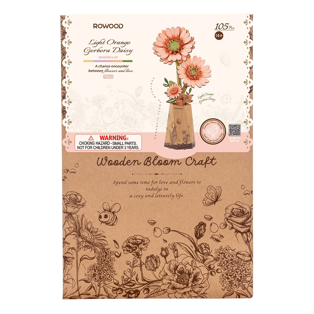 Rowood DIY Wooden Light Orange Gerbera TW111