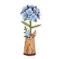 Rowood Blue Hydrangea DIY Flower Wooden 3D Puzzle TW141