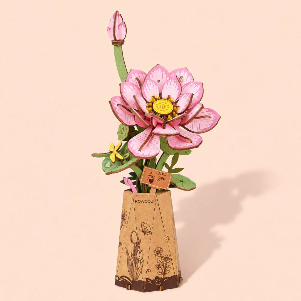 Rowood Lotus DIY Wooden Wooden Flower 3D Puzzle TW151