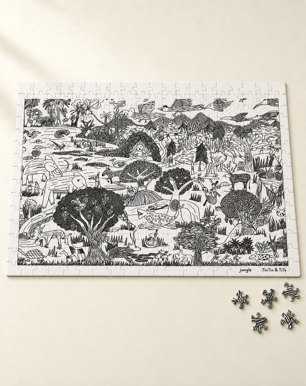 adot x Tintin and Tito "Jungle"  300 Pieces Jigsaw puzzle
