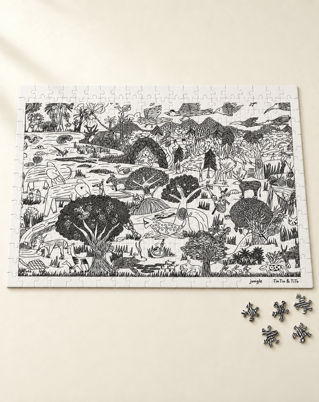 adot x Tintin and Tito "Jungle"  300 Pieces Jigsaw puzzle